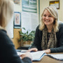 a support worker in a meeting with supervisor