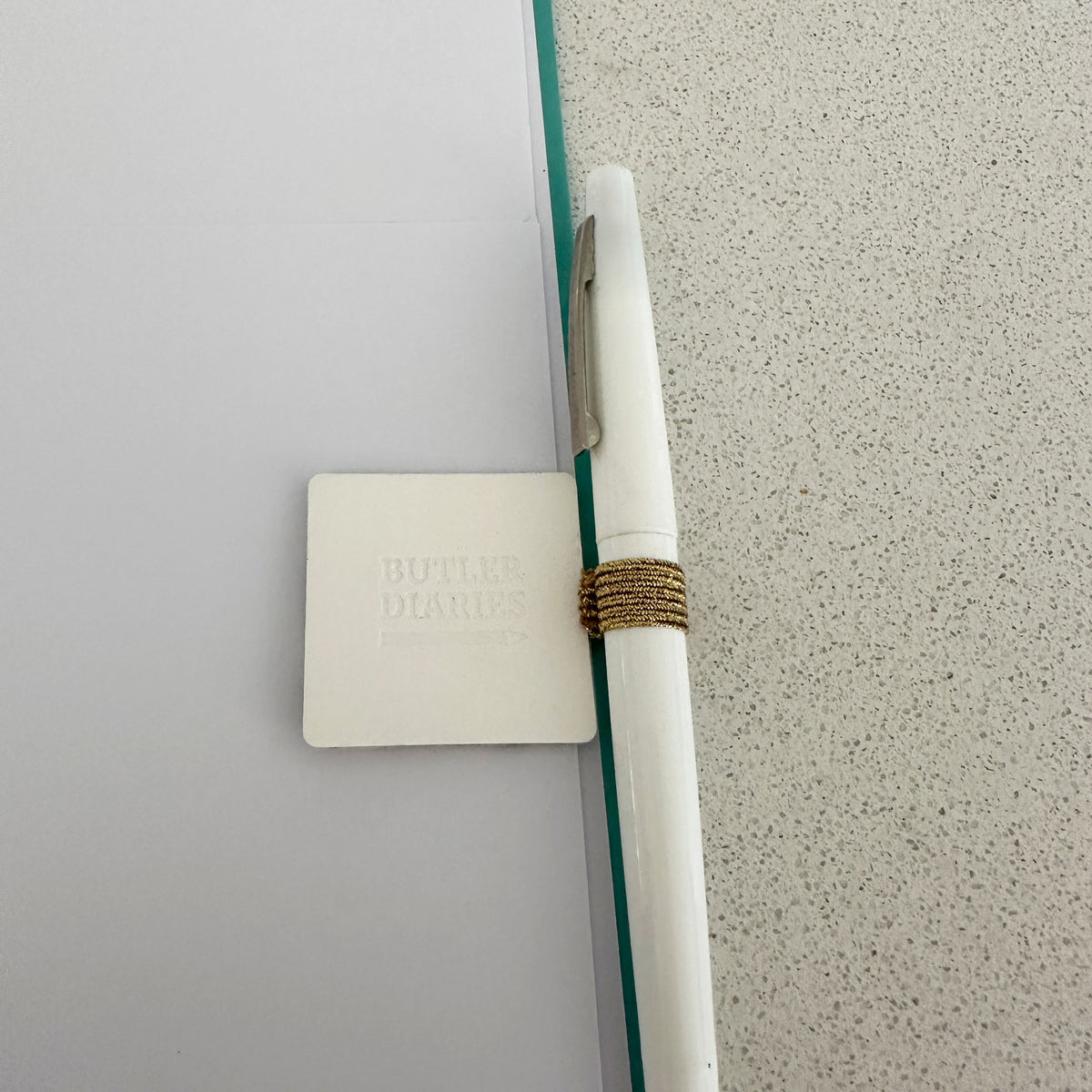 Pen Holder - White and Gold
