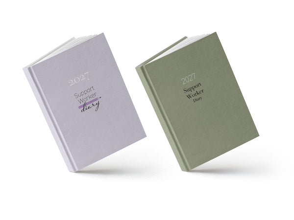 picture of 2 support care worker diaries