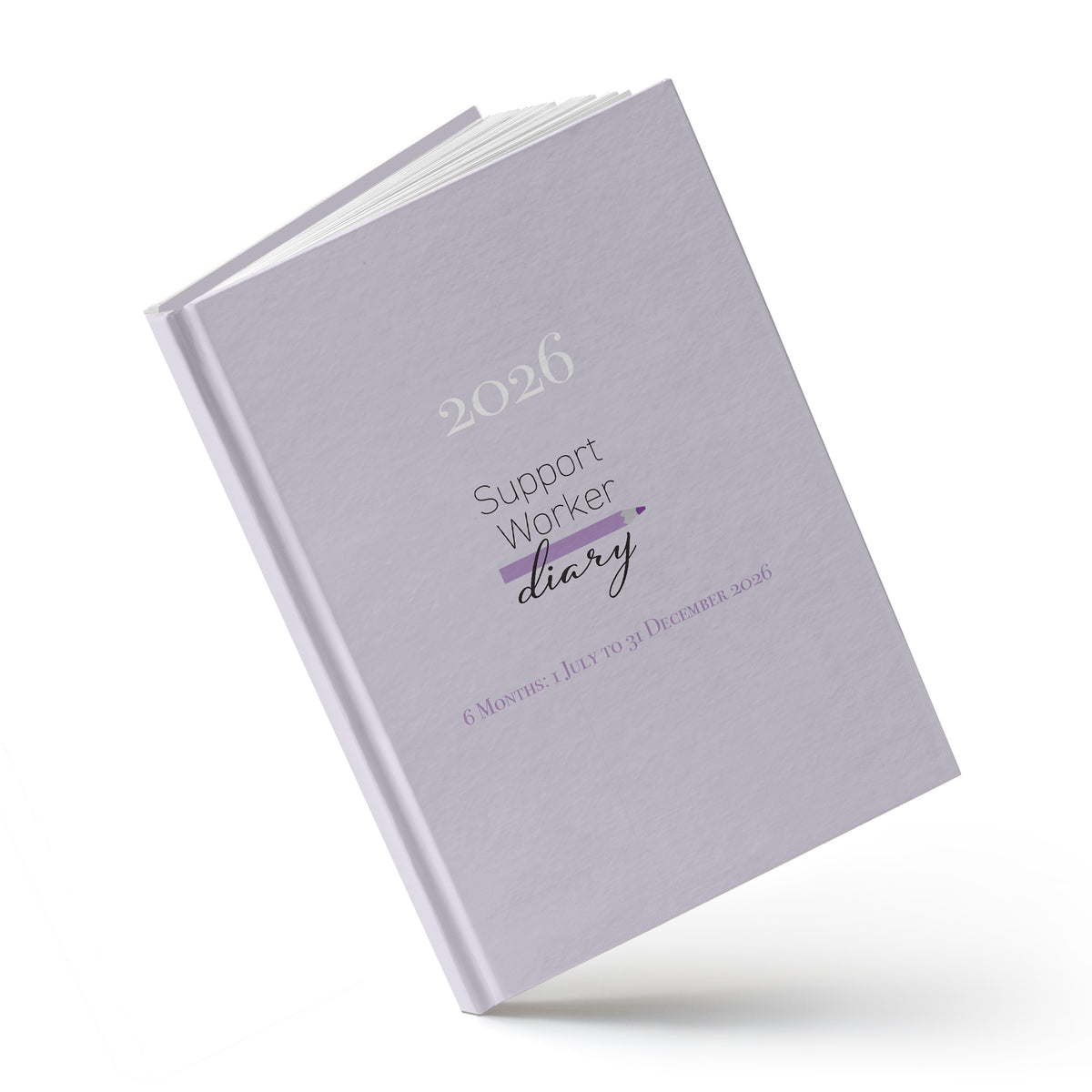 2026 Support Worker Diary on a white background