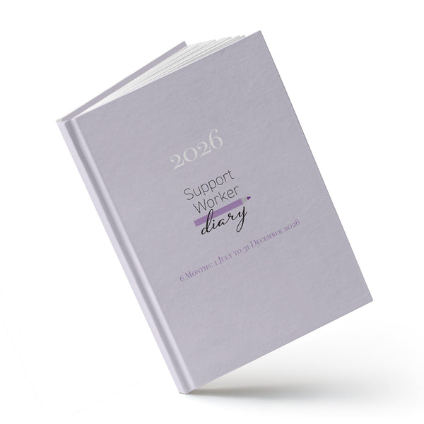 2026 Support Worker Diary on a white background