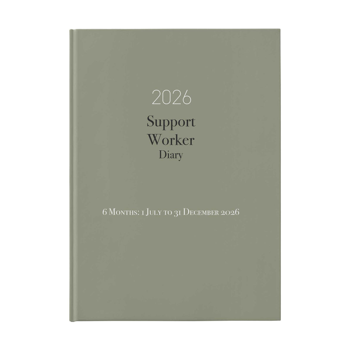 2026 Support Worker Diary on a white background