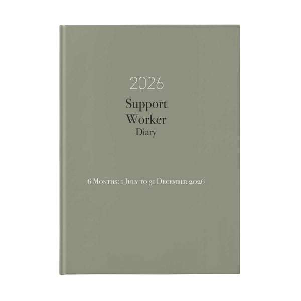 2026 Support Worker Diary on a white background